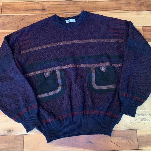 Bally Wool Herringbone Pocketed Sweater - Picture 1 of 6